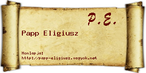 Papp Eligiusz névjegykártya